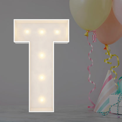 JoyBox Design 2FT Marquee Light Up Letters Numbers, Mosaic Balloon Frame, Party Decoration for Birthday, Wedding, Anniversary, Graduation – Letter T
