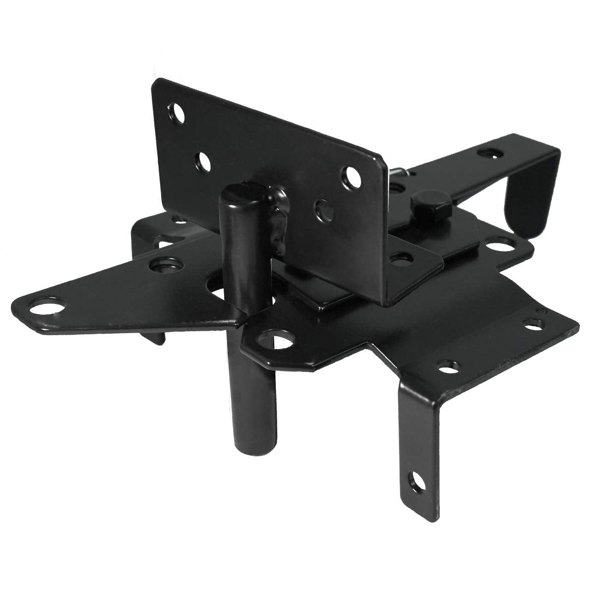 Self-Locking Gate Latch Heavy Duty Post Mount Automatic Gravity Lever Wood/PVC Fence Gate Lock with Fasteners Hardware,for Secure Pool |Yard | Gadren, Steel,Black