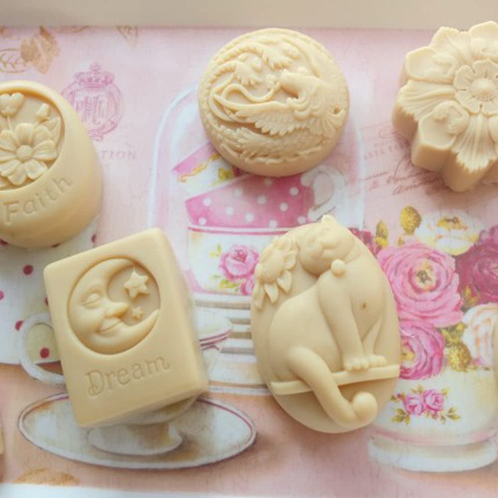 Soap Mold Silicone Soap Molds for Soap Making Craft DIY Handmade Chocolate Candy Cake Mold Hexagon Girl Rose Flower (12358)