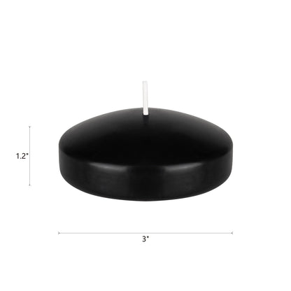 Mega Candles 48 pcs Unscented Black Floating Candles, Hand Poured Wax Candle 3 Inch Diameter, Home Décor, Wedding Receptions, Occasions, Festivities, Events, Meditations, Tranquility, Spa