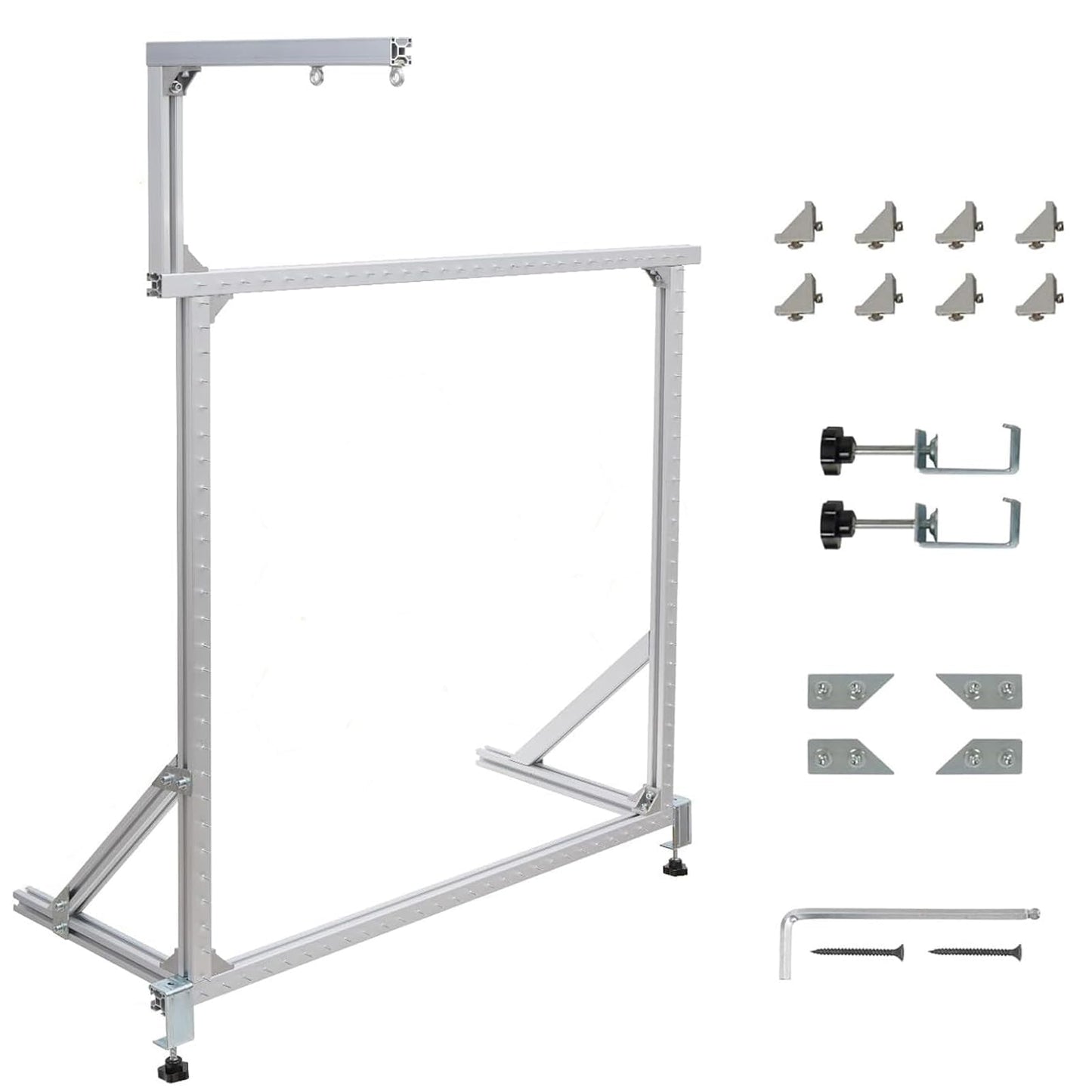 tonchean Rug Tufting Frame Kit 35.5''x35.5'' Aluminum Metal Tufting Frame for Rug Making Adjustable Tufting Cloth Stand for Carpet Making, Tufting Supplies