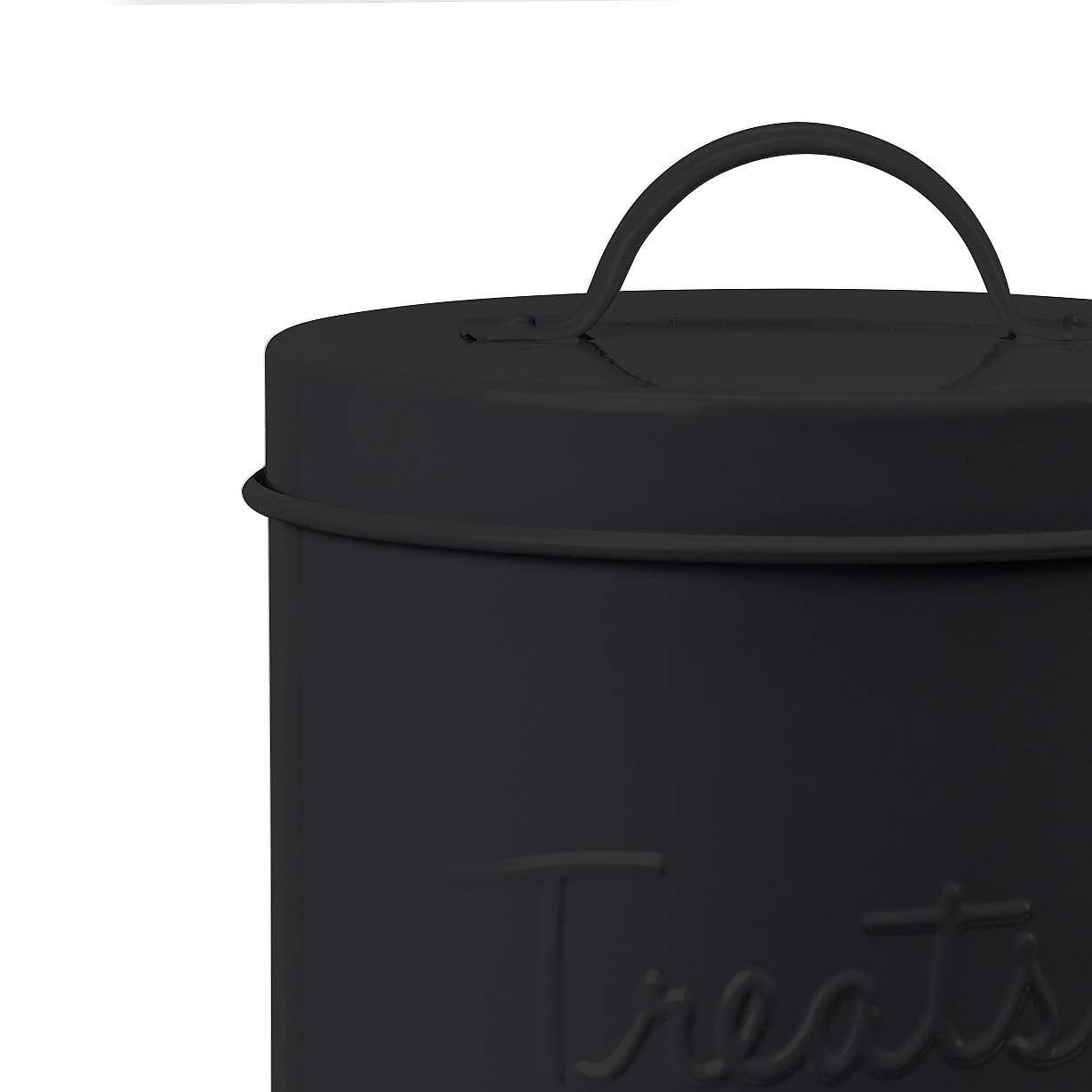 Amici Pet Retro Metal Storage Canister Treats Jar, 72 Fluid Ounces, Matte Black
