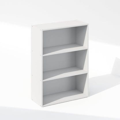 Furinno Reed 3-Tier Multipurpose Open Shelf for Clothing & Closet Storage Organization, Plain White
