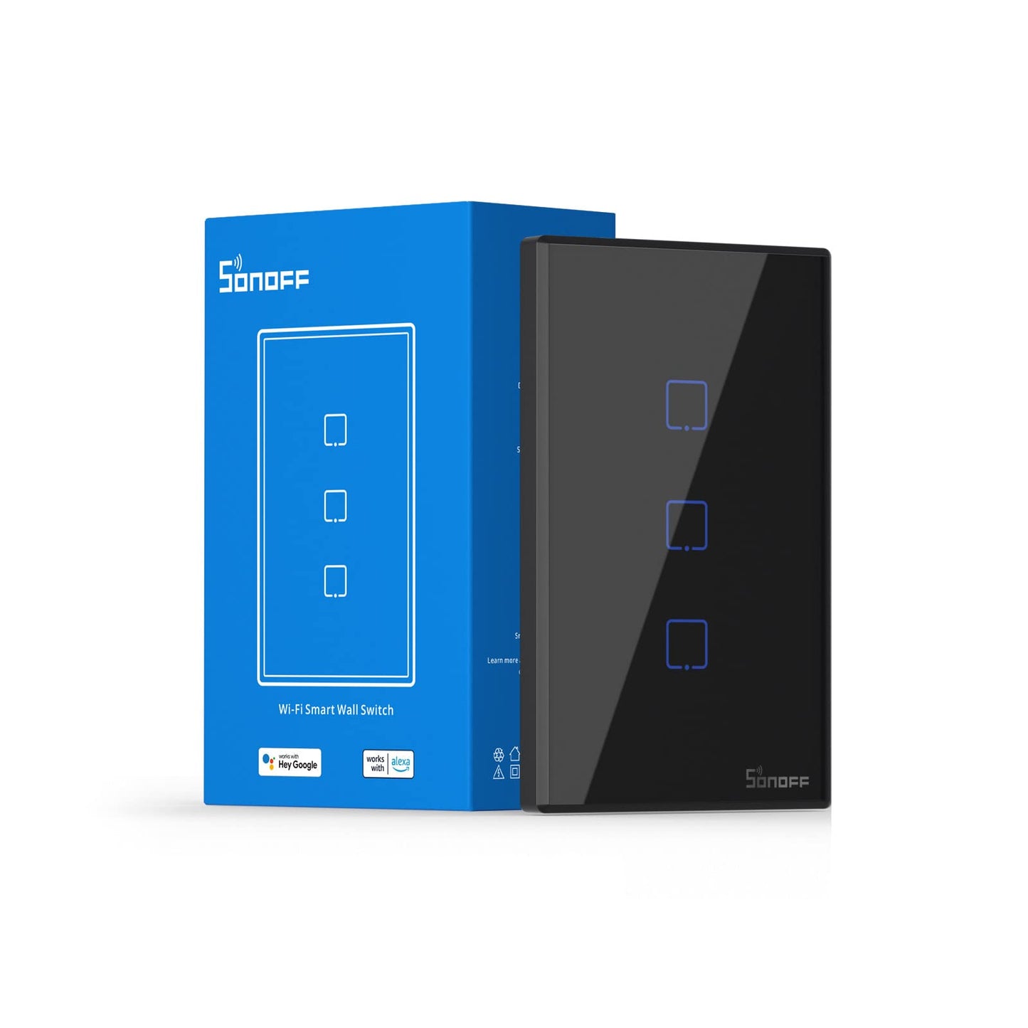 SONOFF Smart Light Switch, 2.4GHz WiFi Touch Smart Wall Switch for Lights, Works with Alexa and Google Home, Neutral Wire Required Interruptor Inteligente, 1 Gang 1 Way TX T2