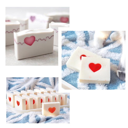 EchoDone Heart Tube Column Silicone Soap Mold Embed Soap Making Supplies Tool Heart Shape Candle Mold Set Soap Mould