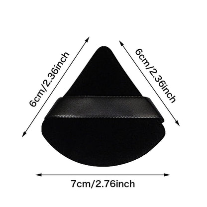 Pimoys 12 Pieces Powder Puff Face Triangle Makeup Sponge for Loose Powder Setting Powder Velour Foundation Blender Sponge Beauty Makeup Tool, Black