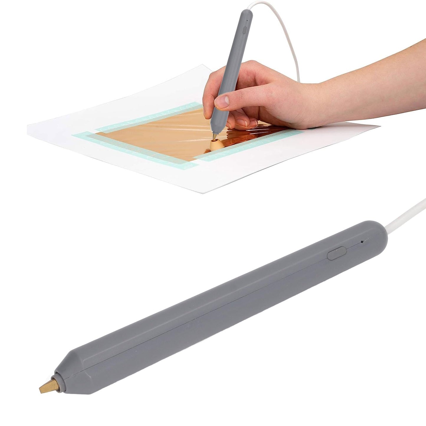 Heat Foil Pen, USB Powered Hot Foil Pen with 4 Size Metal Tips, Multipurpose Hot Foil Embossing Stamping Pen Drawing Pen for DIY Craft Embossing Card Making Scrapbooking Tool