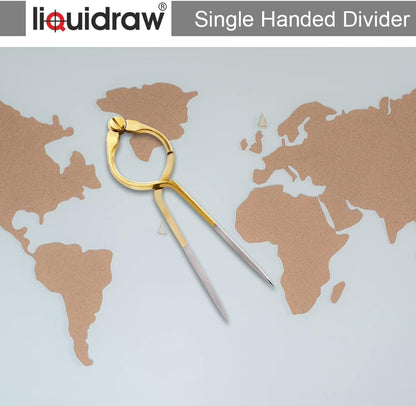 Liquidraw Portland Navigation Divider - 8 Inch (20 cm) | Solid Brass Single Handed Straight Divider | Stainless Steel Points | Marine Nautical Tool for Accurate Navigational Plotting & Chartwork
