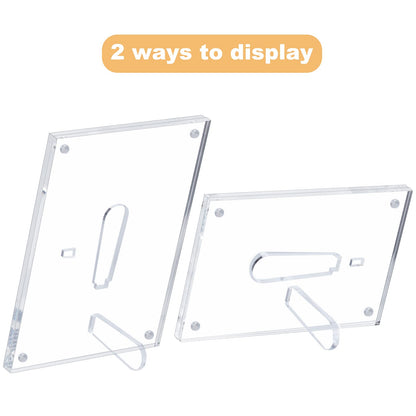 CECOLIC 6x8 Acrylic Photo Frame, Clear Acrylic Magnetic Picture Frames, Double Sided Magnetic Photos Frames for Tabletop Display, Postcard Display Frame for Family Friends Photos (1 Pack)