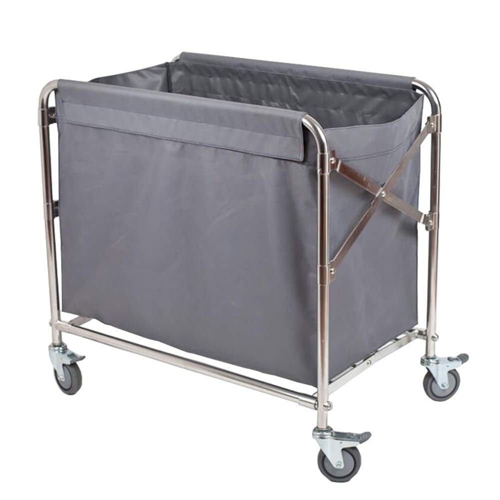 Movable Hand Trucks Storage Kitchen Movable Trolleys Folding Lobby Linen Cart with Universal Brake Wheel Hotel Laundry Sorter Rolling Cart Movable Cover