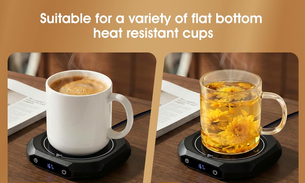 ZenthermoRui 2026, Best Mom Ever Coffee Mug Warmer from Daughter Son, Electric Cup Warmer with Smart 1-12H Timer & 3 Temps, Fast Heating Beverage Warmer for Desk, Tea, Cocoa