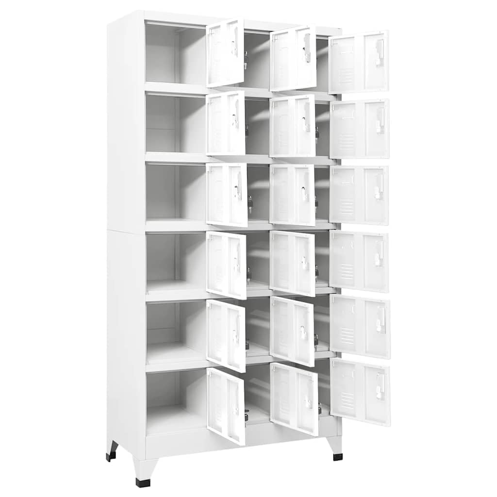 18-Compartment Metal Locker Cabinet with Lockable Doors, 35.4x15.7x70.9 Inches, for Gym and Changing Room Storage, Name Card Holders and Ventilation Holes
