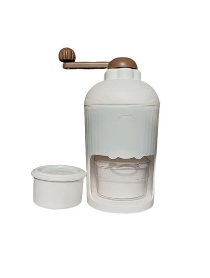 Jmwewowi Manual Ice Crusher, Portable Hand Crank Ice Grinder with Storage Container, White