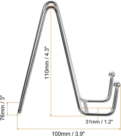 uxcell 2Pcs 4.3 Inch Iron Plate Stand for Display, Metal Decorative Holder for Picture, Photo, Book