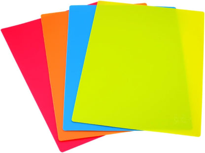 Joie Flexible Cutting Mats, Color Coded, Non-Slip Base, Minimal Kitchen Accessory, Easy Food Disposal