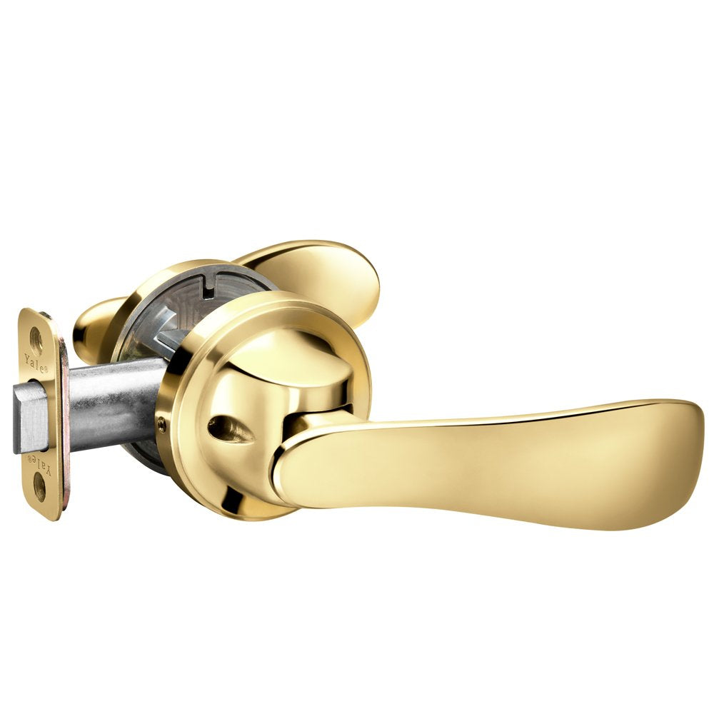 Yale P5101301 Navis Paddle Lever, Hands-Free Opening – Push with Your Hip, Passage, Polished Brass