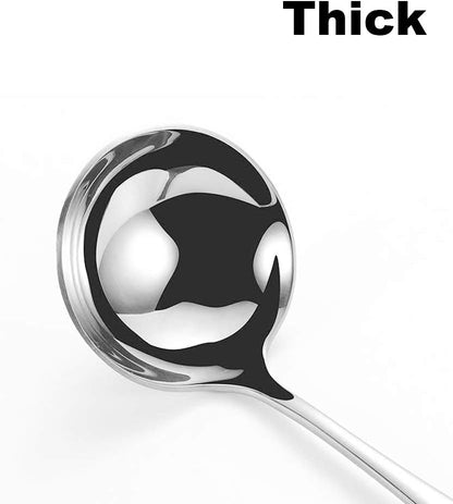 7.6'' Gravy Ladle Sauce Soup Spoon - Heavy Duty 18/10 Stainless Steel for Small Dishes (2 pcs)