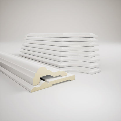 WPKUSC041P032 94 1/2"L (Adjustable 32"H to 36"H) Ashford Scalloped Panel Traditional Wainscot Paneling Kit