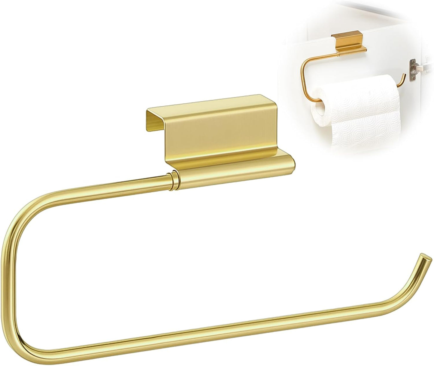12.4 Inches Steel(Gold,1 Yaocom Cabinet Door Paper Towel Holder Camper Under Sink No Drilling Paper Towel Storage