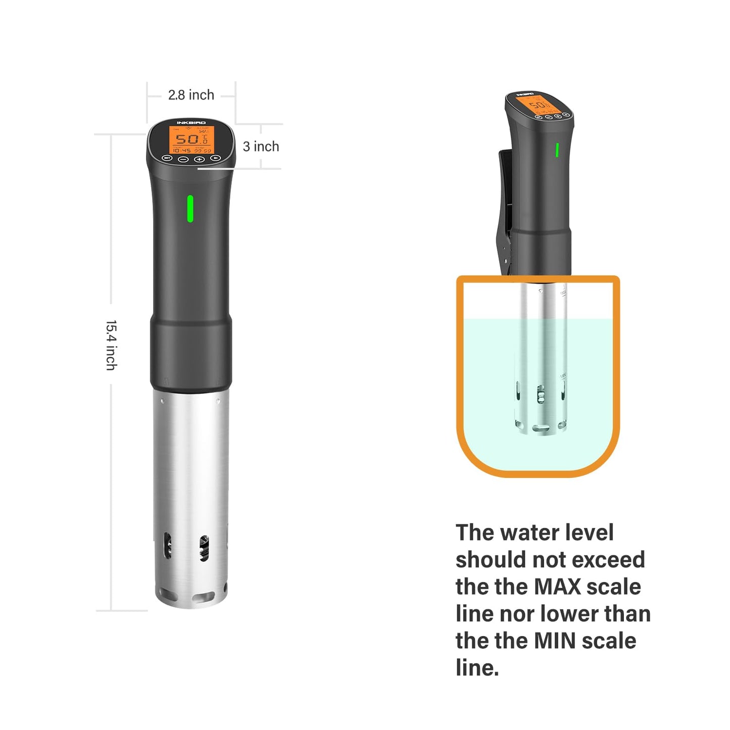 INKBIRD 2.4G Wifi Sous Vide Cooker ISV-200W, 1000W Sous Vide Machine, Remote Control Immersion Circulator with APP Recipes Timer Alarm Mobile Notification 3D Water Heating Ultra-Quiet