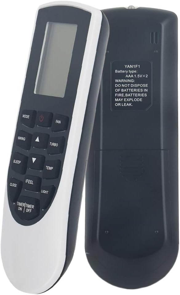 YAN1F1 Replacement Remote Control for GREE Air Conditioner Models LIVS12HP230V1AH, LIVS18HP230V1AH, and More