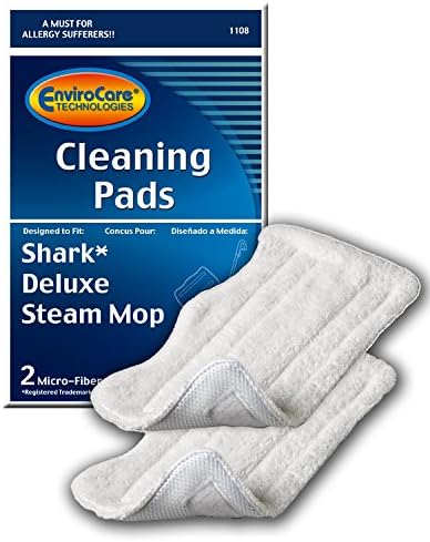 EnviroCare Replacement Mop Pads - Compatible with Shark Deluxe Steam Mops, 2 Pack