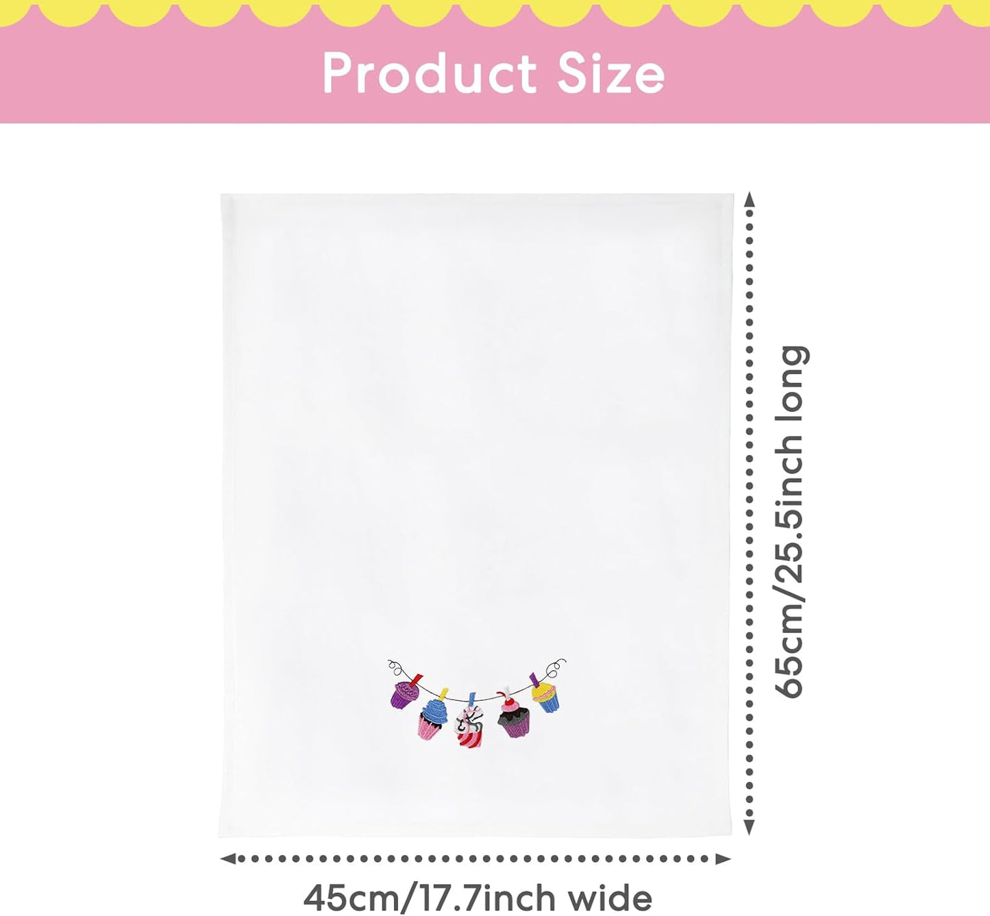 3 PCS White Embroidered Tea Towels, Napkins for Kitchen & Pantry, Baking Sourdough, Housewarming Gift