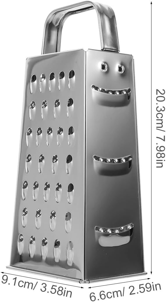 SHERCHPRY Vegetable Slicer Box Grater, Stainless Steel Mandoline Slicer for Kitchen, 8inch Cheese Grater