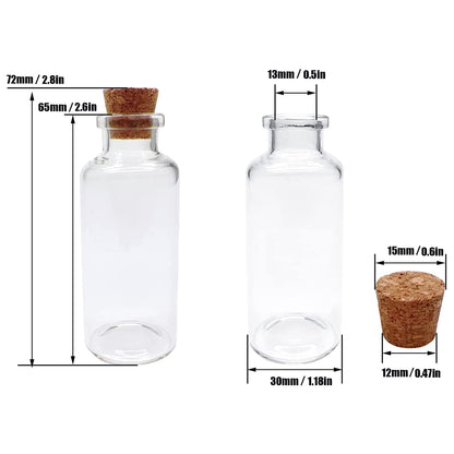 Goiio 50 Pieces 30 ML Glass Bottles with Cork Stoppers Mini Small Glass Bottles, for Wedding Favors, Crafts Home Decorations