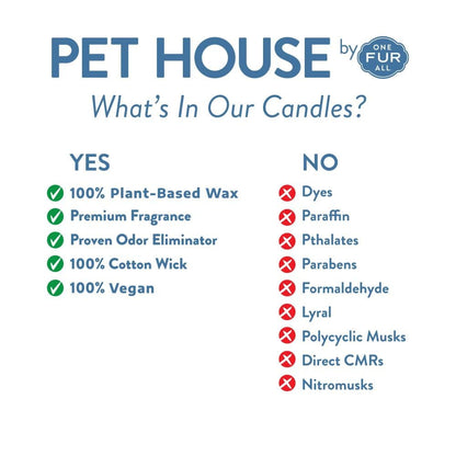 Pet House Mini Candles for Pet Odor Made with Natural Soy Wax, Plant Based, Dog and Cat Friendly Scented Candles, Fresh Cut Roses Pack of 3