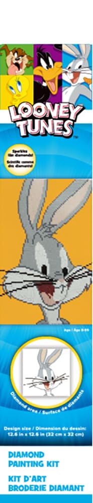 DIAMOND DOTZ Bugs Bunny Looney Tunes Diamond Painting Kits for Adults - Diamond Art Kits a Relaxing Creative Craft Kit with Dotz Gems 12.6"x12.6"