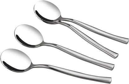 Idotry Set of 12 Round Soup Spoons, Stainless Steel Bouillon Spoons