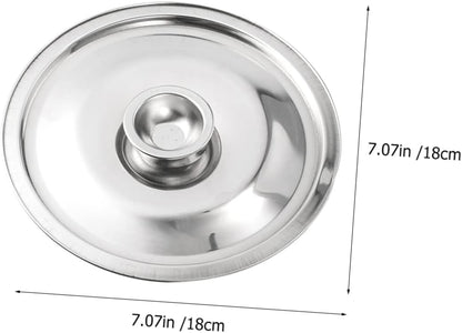 Stainless Steel Oil Pot Lid, Seasoning Pot Cover with Convenient Knob Spill Design for Kitchen Cookware