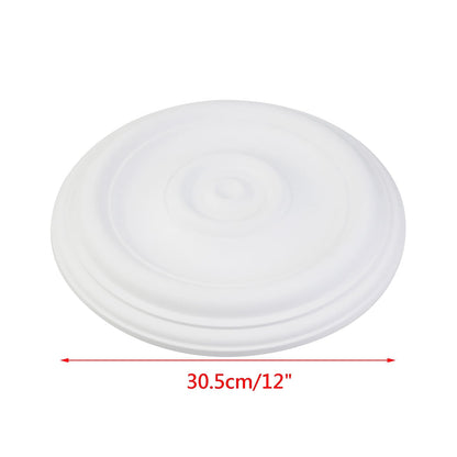 Wealrit White Decorative Ceiling Medallion Round Ceiling Light Medallion for Light Fixtures and Ceiling Fans 12" OD
