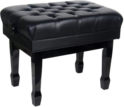 GAZOGJ Piano Stool Piano Bench Dressing Table Stool Luxury Leather Piano Stool Solid Wood Piano Bench with Large Storage Box, Adjustable Height, Comfortable and Ergono