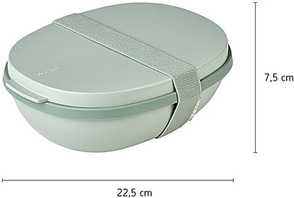 MEPAL Duo-Lunch Box with Two Compartments for Food Storage, Portable, BPA Free, Nordic Pink, Holds 1425ml