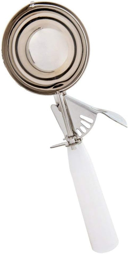 5-1/3 oz frozen (2, 5-1/3 oz Tiger Chef White Stainless Steel Ice Cream Scoop Disher - NSF Certified - For ice cream