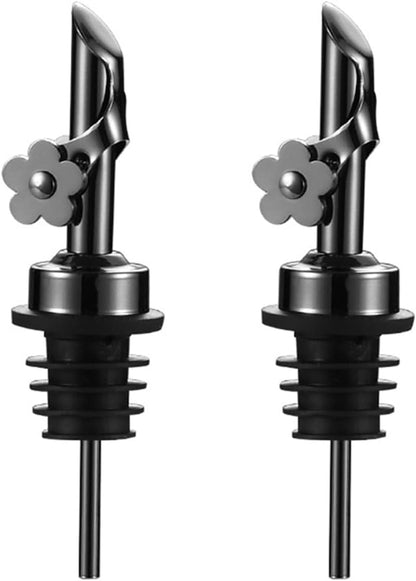 2 Pack Stainless Steel Oil Pour Spouts, Premium Replacement Bottle Pourers for Liquids, Gunmetal
