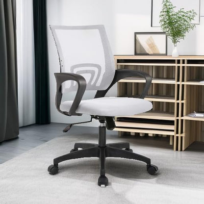 BestOffice | Ergonomic Office Chair | Mid-Back Swivel Desk Chair | Breathable Backrest & Lumbar Support | Adjustable