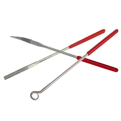 YAKAMOZ 10 Pcs Assorted Mini Diamond File Set Flat Needle Square Round Shape Rifler Files for Metal Jewelers Glass Wood Carving Craft Handy Curved Files Tool - 3x140mm
