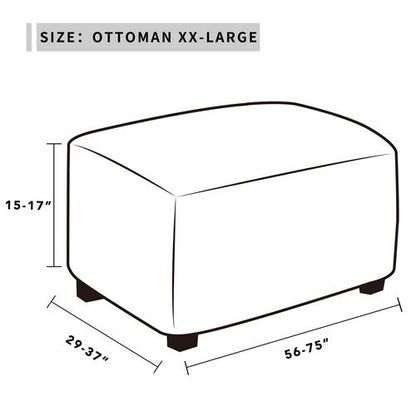 Easy-Going 100% Dual Waterproof Stretch Ottoman Cover Rectangle Folding Storage Stool Furniture Protector Soft Slipcover for Living Room with Elastic Bottom (XX Large, Light Gray)