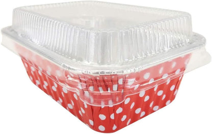 KitchenDance Disposable Aluminum Mini Loaf Pans with Lids - 6 Ounces Rectangular Individual Sized Baking Pans, 50 Count