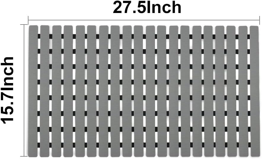 27.5 x15.7 Inch BEMISO Shower Mat Non Slip Bathtub Mat with Suction Cups and Drain Holes Bath Mat for Tub & Shower.Easy