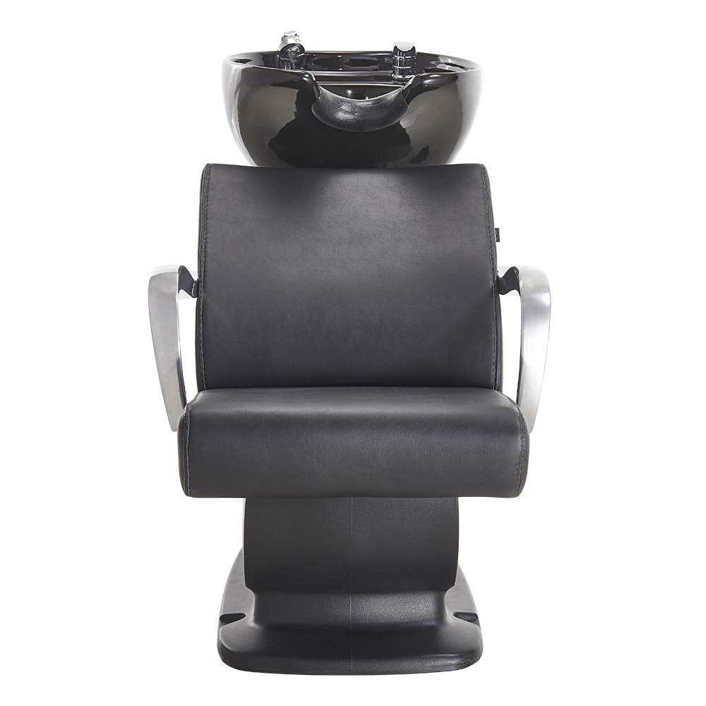 DIR Beauty Salon Shampoo Backwash Unit Sink Station Tilting Ceramic Sink with Adjustable Seat - Beckman