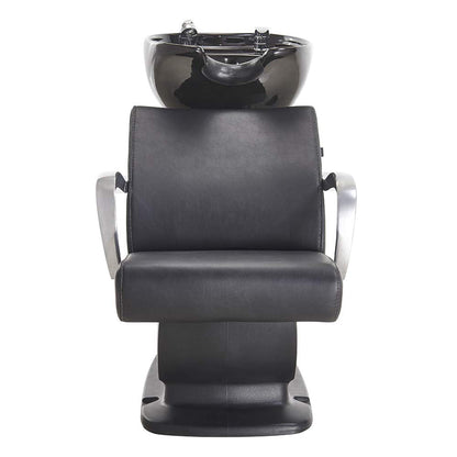 DIR Beauty Salon Shampoo Backwash Unit Sink Station Tilting Ceramic Sink with Adjustable Seat - Beckman