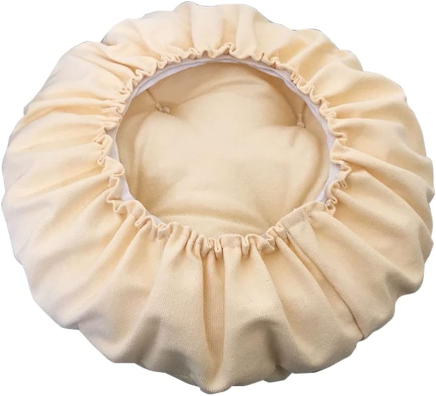 14" Padded Round Bar Stool Covers Cushion with Elastic Band Round Chair Seat Cushions for Wooden Metal Stools Beige
