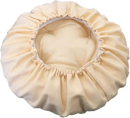 14" Padded Round Bar Stool Covers Cushion with Elastic Band Round Chair Seat Cushions for Wooden Metal Stools Beige
