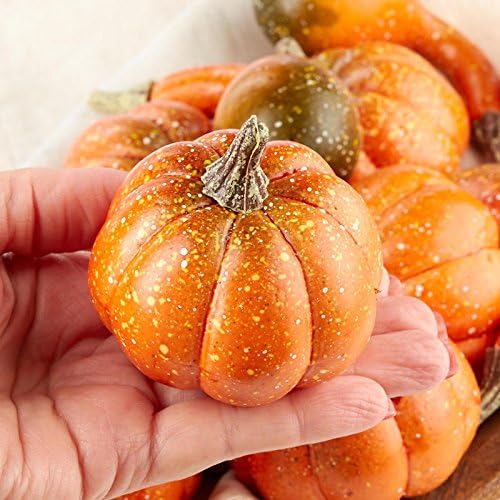 Factory Direct Craft Package of 12 Mixed Artificial Pumpkins and Gourds for Halloween, Autumn, Thanksgiving Decorating
