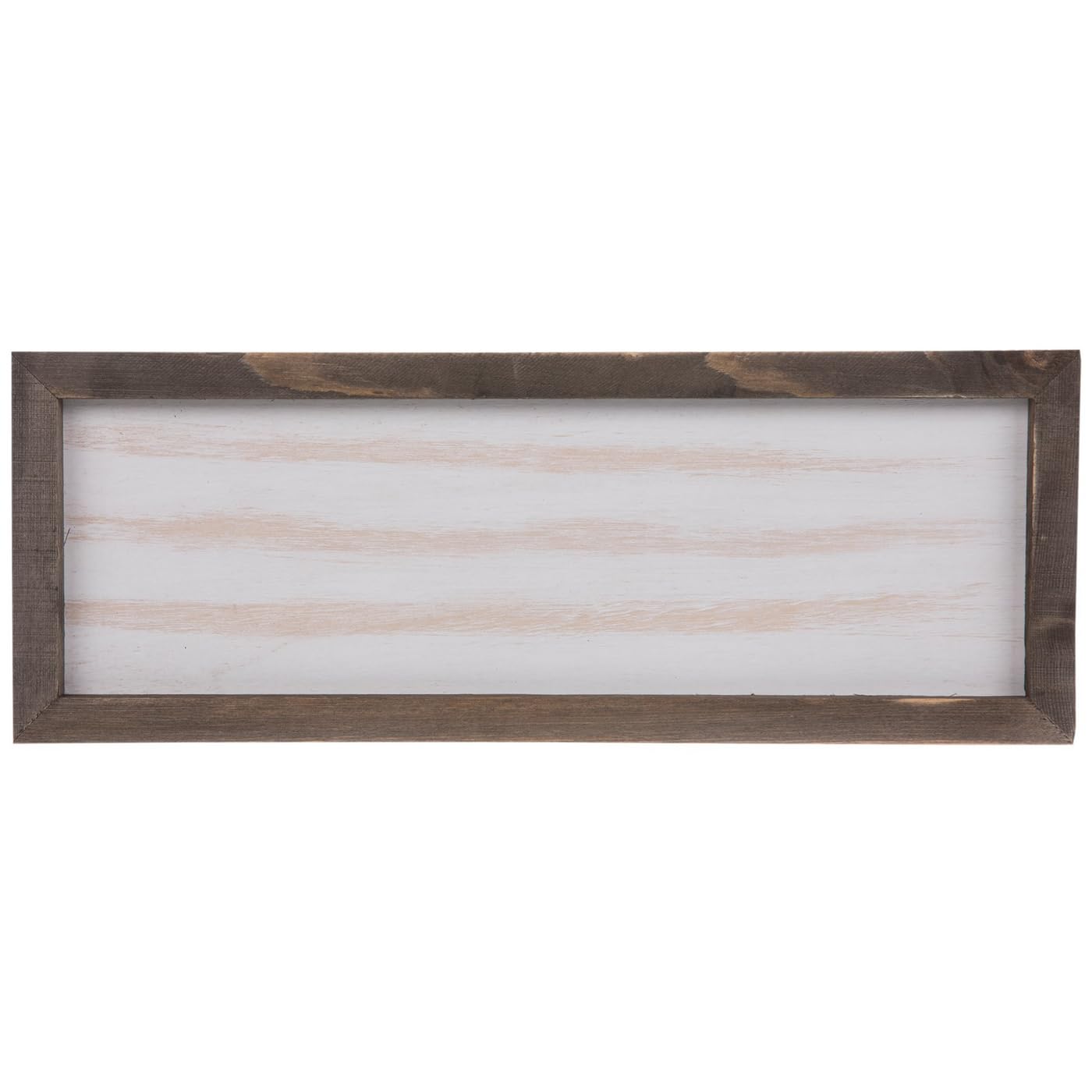 Hobby Lobby Unfinished Rustic Wood Wall Decor Sign, 14 7/8" x 5 1/2" inches (37.78 x 13.97 cm), Whitewash Interior, Brown Frame, DIY Craft Project