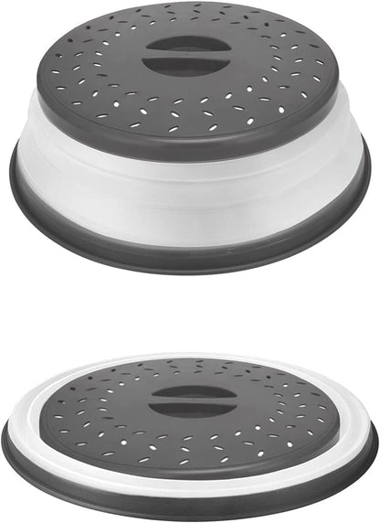 Collapsible Microwave Cover for Food, 10.5 Inch Gray Microwave Splatter Cover, Dishwasher Safe, BPA Free